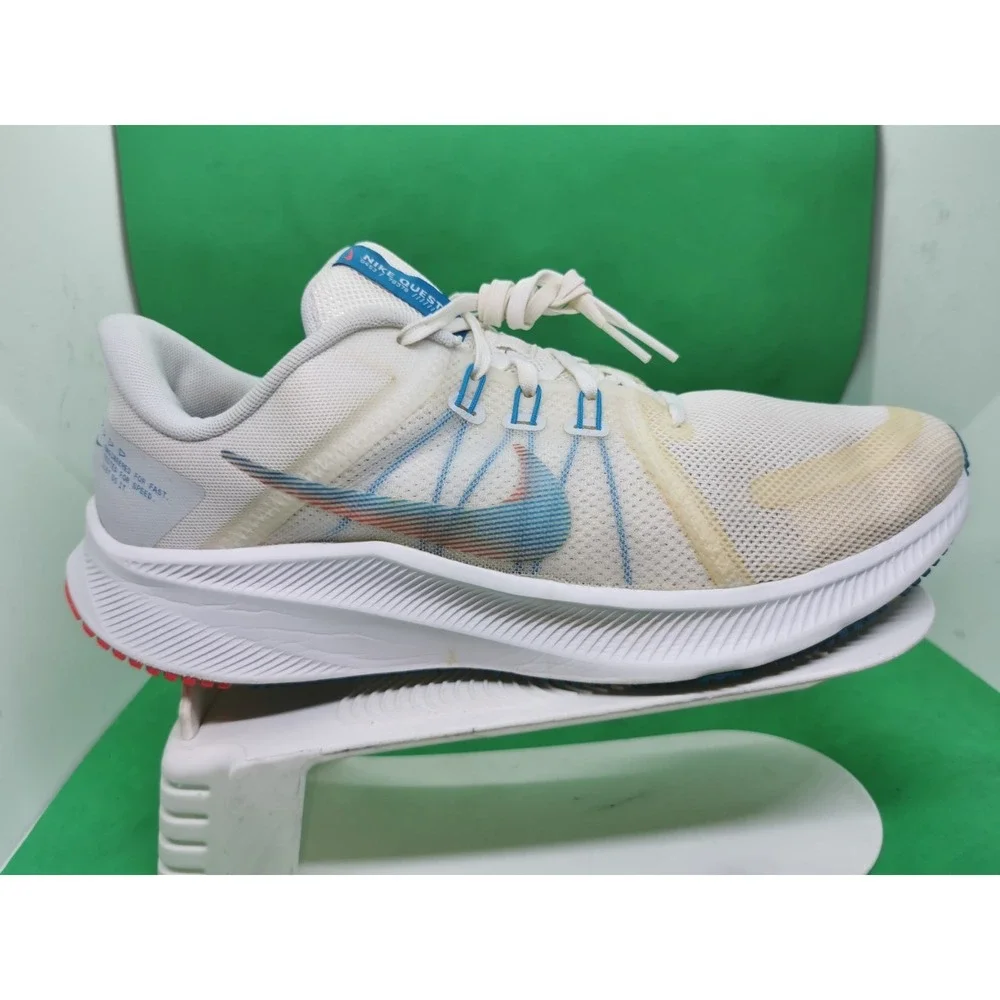 Men's 11.5 M Nike 2021 Quest 4 White Pure Platinum Blue DA1105-101 Running Shoes